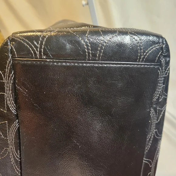 Coach Signature Stitch Large Leather Tote Bag - Picture 6 of 15